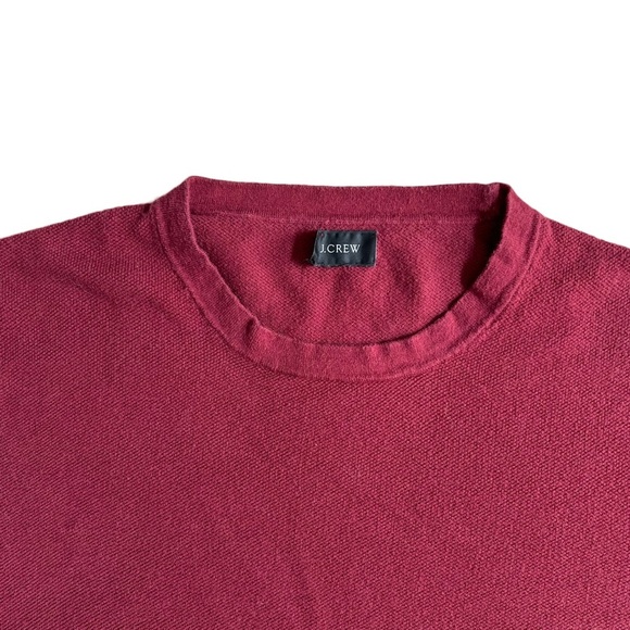 J CREW BURGUNDY LONG SLEEVE CASHMERE BLEND CREWNECK SWEATER SIZE MEDIUM - Picture 4 of 7